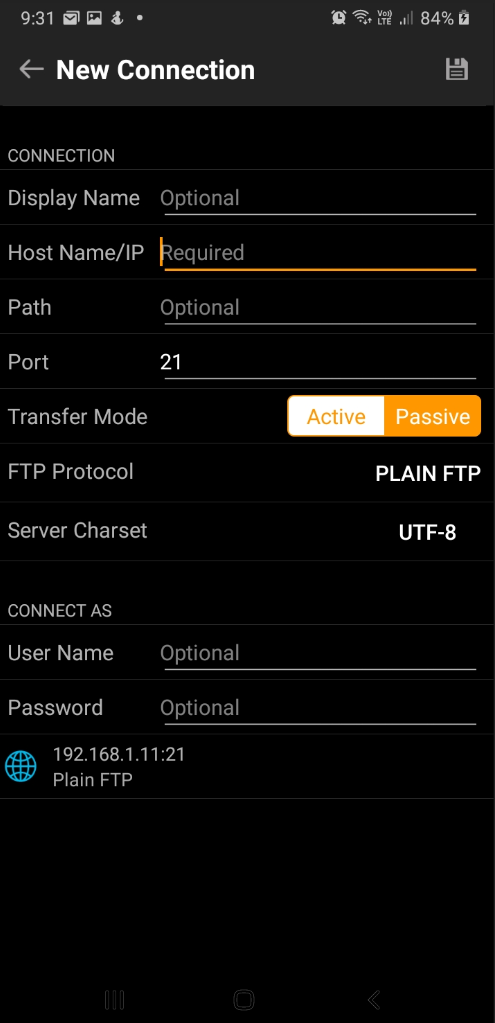 Configurar FTP