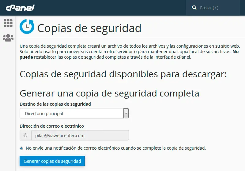 cpanel backup